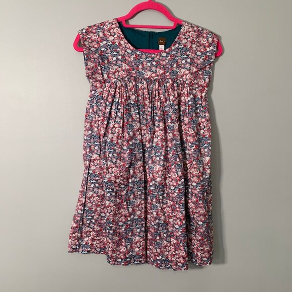 Tea Collection small print floral sleeveless flowy lined knee length boho dress - Picture 1 of 11